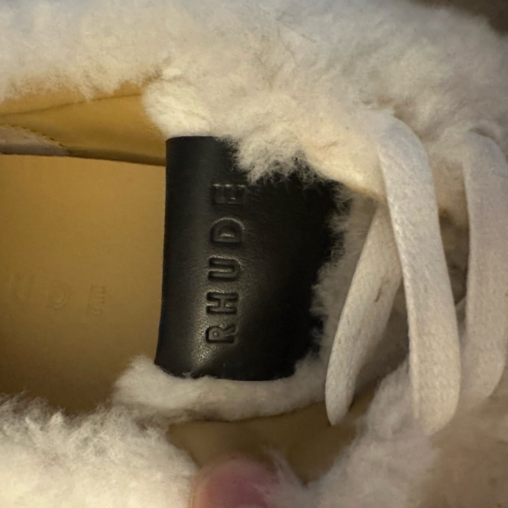 Rhude White Sherpa Runner Sneakers - Picture 7 of 9